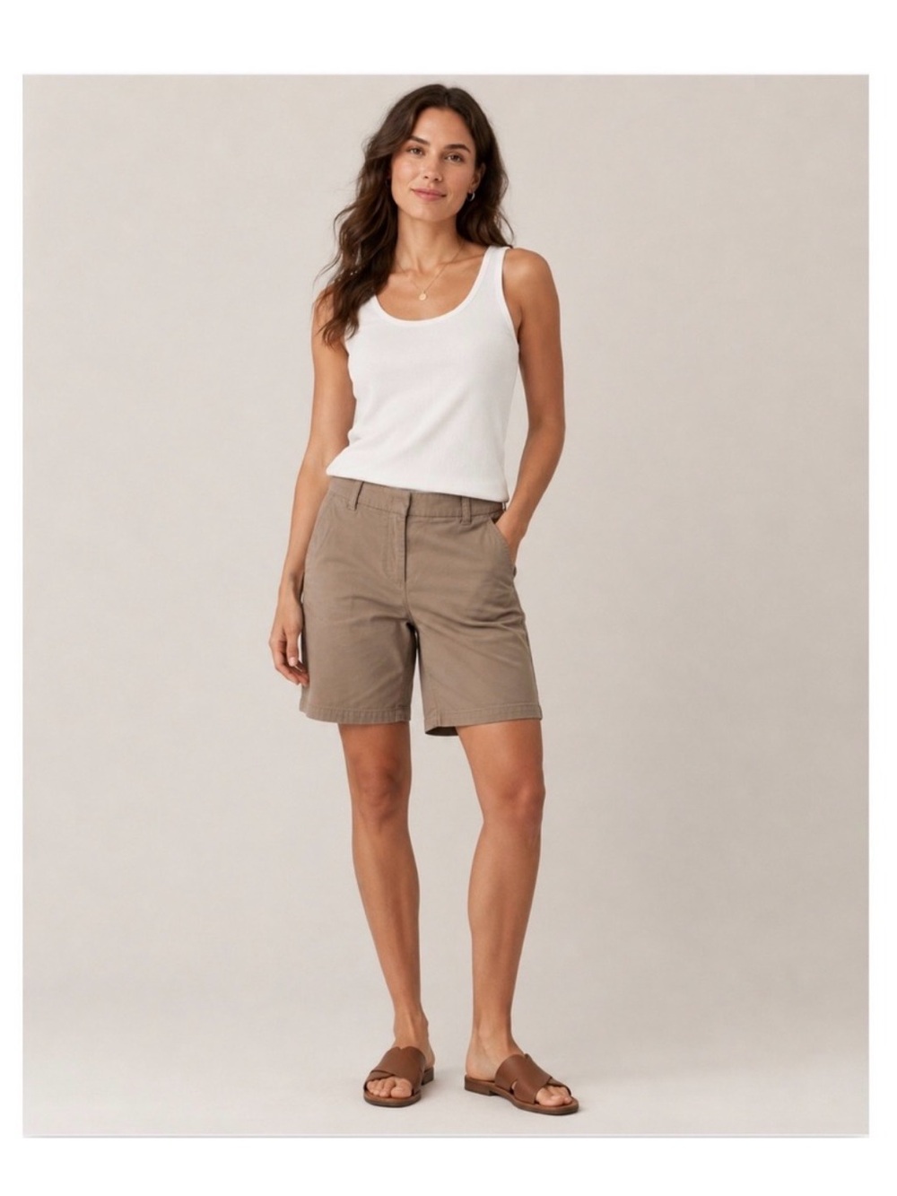J. Crew Women's Khaki Bermuda Shorts in Taupe